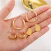 Studörhängen par Hoop Pearl Earring Set Fashion Gold Metal Earing Futterfly Circle Geometric Vintage for Women Jewelstud