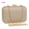 Evening Bags Women Hollow Out Style With Chain Shoulder Day Clutches Black/Gold Wedding Party Nightclub Purse Wallets