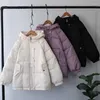 Damskie zimowe grube kurtki 2023 Autumn Black Parka Long Rękaw Casual Oversizeized Purple Puffer Bubble Płaszcz z kapturem