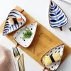 Plates Japanese Style Ceramic Seasoning Plate Leaf-shaped Appetizer Sauce Sushi Cake Tray Kitchen Tools