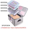 Borda de pastas duras dobráveis ​​destacáveis ​​caixa de armazenamento caixa de bolsa multifuncional Arquivo de alta qualidade Orgnizer de grande capacidade