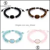 Beaded Strands 8mm Natural Stone Charm Armband Fashion 5 Color Braid Juster Storlek Handgjorda smycken g￥va f￶r kvinnor M￤n Wholesaly Dr Dhpyh