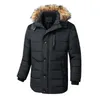 メンズダウンパーカスメン2023冬の厚いフリースウォームジャケットコート秋の風の毛皮襟フード付きカジュアルメンマンズ