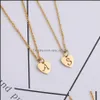 Colliers de pendentif Arrivée AZ Capital Alphabet Collier en acier inoxydable 26 Lettre intiale pour femmes Men Valentin Day Drop Livrot J Dhqbt