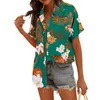 Blouses voor vrouwen shirts dames tops bloemen gaan uit -out button down v nek korte mouw zwemhirt vrouwen dames solide voor vrouwenvrouwen