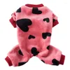 Vêtements pour chiens chaud doux imprimé léopard pyjamas dessin animé vêtements pour animaux de compagnie manteau Costume Yorkshire Chihuahua vêtements petit chiot