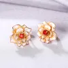 Hoop Earrings CAOSHI Exquisite Female Flower For Anniversary Ceremony Aesthetic Women's Accessories Party Delicate Design Jewelry