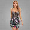 Sukienki swobodne letnie kobiety seksowne backless v camisole szczupła bandaż sukienka Rayon elegancka koronkowa moda składa rękawe gabila