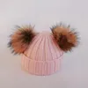 Hoeden geboren Baby Girl Boy hoed sjaal Pography Props Outfits Acryl Beanie Natural Fur Pompom Winter Cap Accessoires voor kinderen