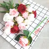 Dekorativa blommor kransar konstgjorda rosbukett bröllop hem silk brud buketter jul falska höstdekorationer dekorativ