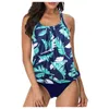 Dames badmode tankini set biquini plus size dames tweedelig zwempak met korte buikcontrole grote zwempakken zonzwempak