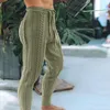 Calça masculina casual para homens se encaixam na cor da juventude de cor de malha