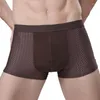 Onderbroek ondergoed mannen ademende snel droge platte boksers mesh holle plus size massief bokser mannelijk elastisch taille ondergoed