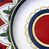 Placas de pintura manual criativa Placa colorida Cerâmica DISH CERâmica Art Deco Bife Large Western Dinner