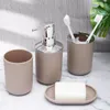 Bath Accessory Set Bathroom Accessories 4 Pieces Home Toothbrush Holder Soap Dispenser Mouthwash Cup Dish Essentials