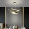 Lustres Salle À Manger Lampe Moderne Minimaliste Creative Personnalité Anneau Lustre Lumière De Luxe Nordique Bar Comptoir LED T