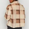 Damenjacken Winter Frauen Warm Top Langarm Plaid Fleece Mantel Elegante Damen Dicke Jacke Streetwear Weibliche Parkas Plus Größe