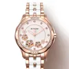 Armbandsur Rose Gold Women's Watch Mechanical Movement Ceramic Armband Sapphire Crystal Bright Zircon Dial rostfritt stål