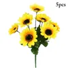 Decorative Flowers & Wreaths Fake Sunflower Artificial 7-head Realistic Lovely Silk Flower