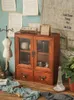 Storage Boxes Box Cabinet Wooden Cup Desktop Cosmetics Large Capacity Rack Drawer Student Retro