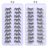 False Eyelashes 10 Pairs Eye Makeup Tools Reusable Handmade 3D Faux Mink Lashes Natural Long Crisscross Half