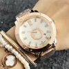 Orologio di marca da donna ragazza signora grandi lettere stile cristallo cinturino in acciaio metallo orologi da polso al quarzo P57249V