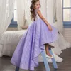 Fille robes salut bas été première robe de demoiselle d'honneur fête enfants vêtements pour filles Costume Vestidos princesse robe de mariée lilas dentelle