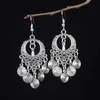 Dangle Earrings مجوهرات الثريا للنساء النمط العرقي مياو الفضة الرجعية التبتية العطلات الأزياء الأزياء المجوهرات