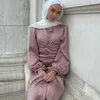Etniska kläder arabiska kläder abayas eid ramadan satin klänning muslimsk kvinnlig fast färg casual sommar dubai abaya kalkon blygsam islamisk