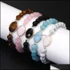 Beaded Strands 8mm Natural Stone Charm Armband Fashion 5 Color Braid Juster Storlek Handgjorda smycken g￥va f￶r kvinnor M￤n Wholesaly Dr Dhpyh