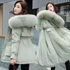 Женские траншевые швары зимняя куртка теплый меховой воротник с толстым пальто мода с длинным капюшоном