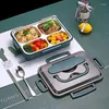 Dinnerware Sets Stainless Steel Bento Box Japanese Lunch For Kids With Compartments Tableware Kitchen Storage Container