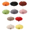 Berets Mini Cute Beret Hat على الطراز الفرنسي مع زخرفة للنساء 19.68-23.62 "