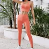 Aktywne zestawy 2PCS Zestaw jogi żeńskie bezproblemowe legginsy z wysokiej talii puste stanik stanik seksowne ubrania dla kobiet fitness sport sportowy