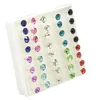 Stud -oorbellen 20 paren Koreaanse kleine sieraden gepersonaliseerde mini compact plastic lijmstick imitatie diamant bn