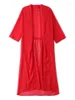 Damesbreien Koreaanse stijl vrouwen maxi lange blouse zomer casual boho chiffon jas sjaal kimono vest tops jas zwart paars rood wit
