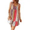 Casual Dresses Summer For Women 2023 Stretchy Sun Dress Tank Bohemian Beach Style Sleeveless Mini