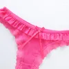 Dames slipje L'Bellagiovanna dames ondergoed g-string sexy gaas string briefs vrouwelijk transparante intieme mooie ruches panty