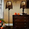 Decorações de Natal Halloween Black Lace Bat Spiderweb Lamp Shade Topper Cortinas Swag Haunted House Decor