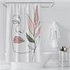 Rideaux de douche Plant vert personnalisé Morandi Crochets salle de bain étanche salle de bain salle de bain décoration de décoration 3D Impression 211201-19