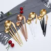 Flatware Sets 4/6sets Tablewellware Cutlery Set Stainless Steel Tableware Box Gold Forks Knives Spoons Kitchen Dinnerware