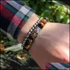 Länkkedja ankomst tiger ögonpärlor buddha armband för kvinnor män bön lycklig rikedom helande colorf natuarl sten valentiner dag d dhxdw