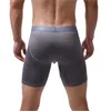 Underpants Long Men Boxer Underwear Mesh Breathable Shorts Leg Trunks Sexy Pouch Fitness Running