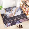 Tapis Noir Simple PVC Bienvenue Paillasson Entrée Couloir Rectangle Imprimé Tapis De Sol Antidérapant DIY Coupe Porte Tapis Salle De Bains Cuisine TapisTapis