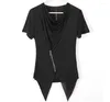 Men's T Shirts M--XXL / Summer Fashion Loose Big Yards Personality Heap Collar Short Sleeve T-shirt