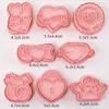 Moldes de cozimento Love Heart Heart Dia dos Namorados Presente Rosa Diy Casal Cartoon Mold Cutter Bake Molde Abs Plástico Biscoit Cook Q9C2