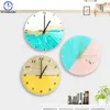 Orologi da parete Orologio nordico Soggiorno Pittura decorativa Orologio semplice in vetro muto Camera da letto Orologio minimalista al quarzo silenzioso Design moderno Ufficio