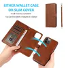 Premium Leather Flip Wallet Case For iPhone 14 13 11 12 Pro XS Max XR X SE 6S 6 7 8 Plus Samsung Card Holder Slots Magnetic Flip Case Protect Cover