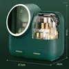 Storage Boxes Cosmetic StorageBbox With LED Makeup Mirror Creative Desktop Dustproof Skin Care Products Dressing Table Box