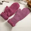 Fem fingrarhandskar Mittens Korean version Paret Winter Cute Warming Velvet Riding Students Wool Gloves1